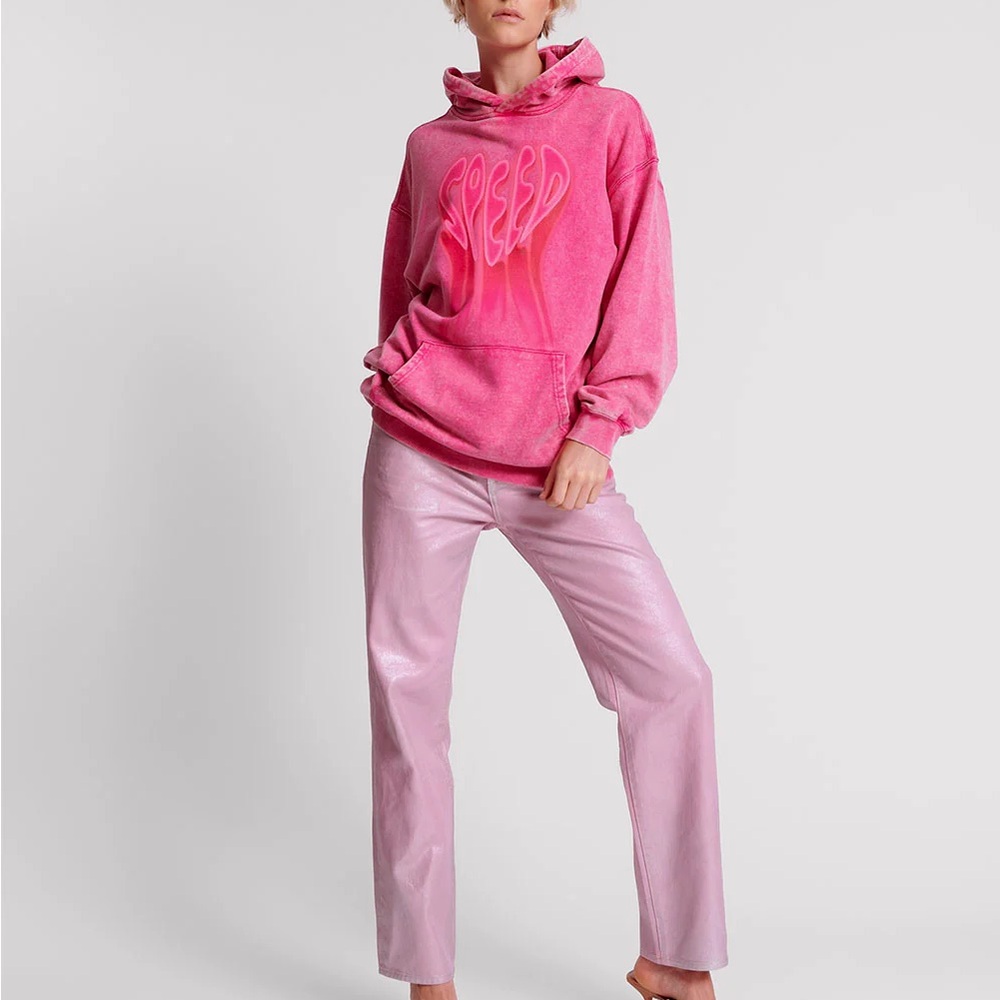 Rare Free People x One Teaspoon Pink Acid Speed Hoodie - Picture 3 of 8